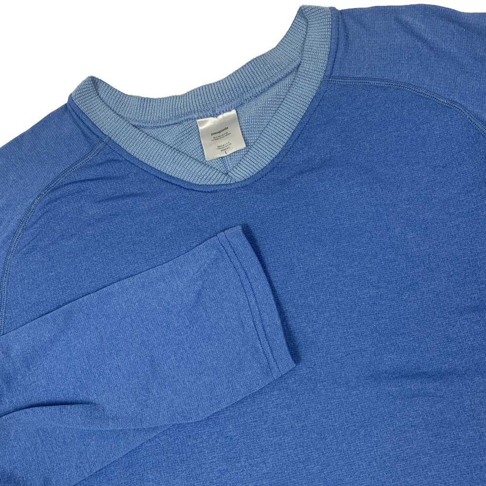 Vtg Patagonia R5 Regulator Pullover Shirt Womens L Blue Polartec Grid 41690 USA